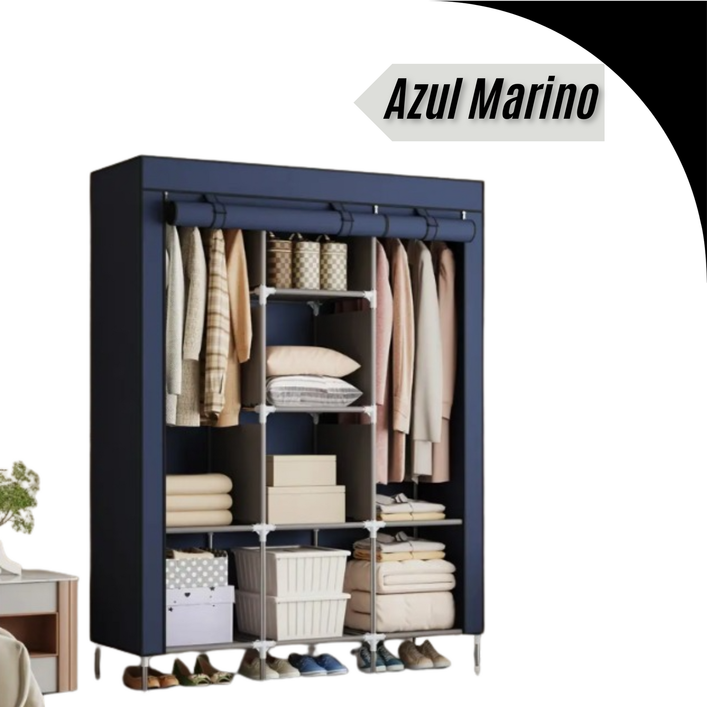 Closet Armario Sencillo Desarmable Con Forro Tela