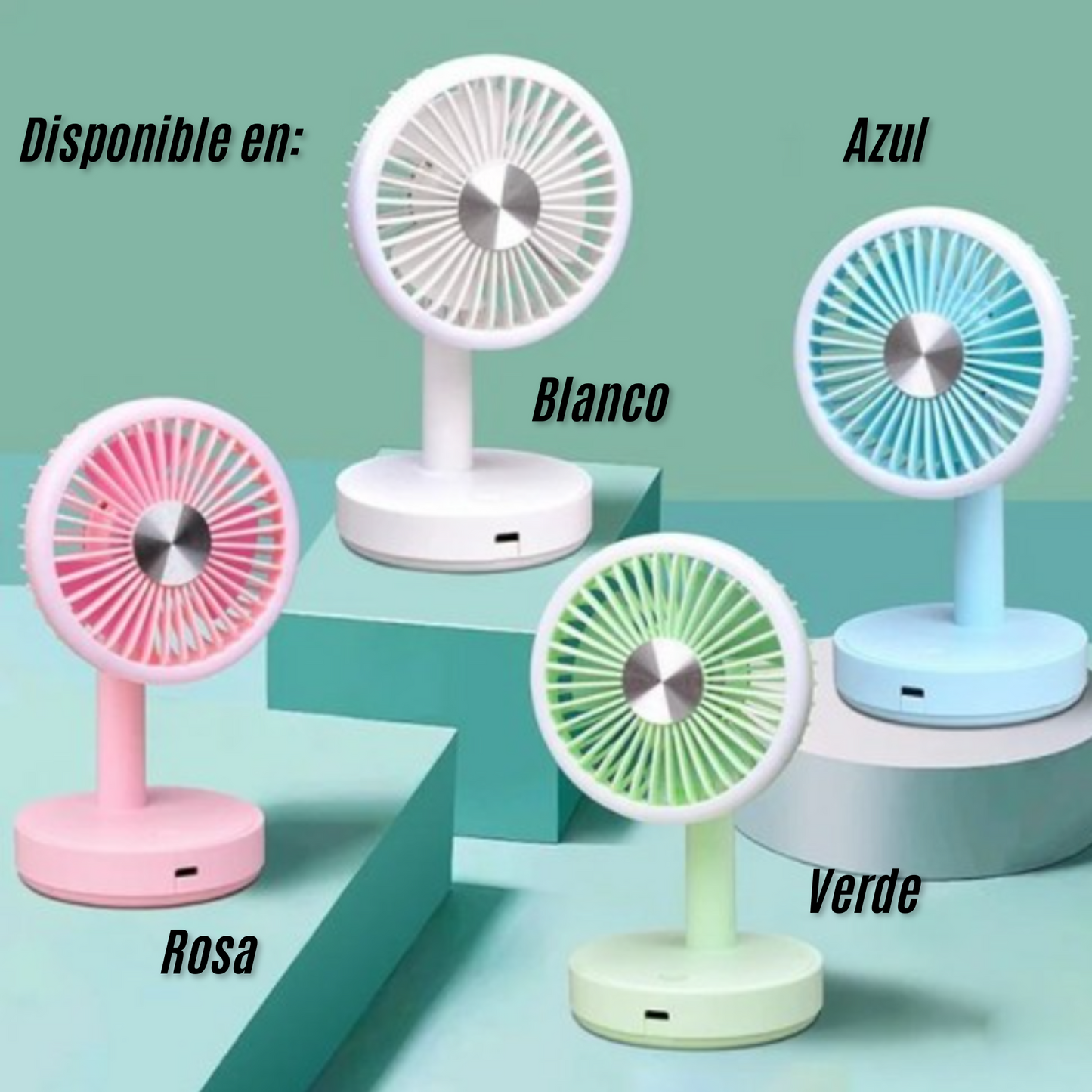 Mini Ventilador de escritorio Recargable 3 Velocidades