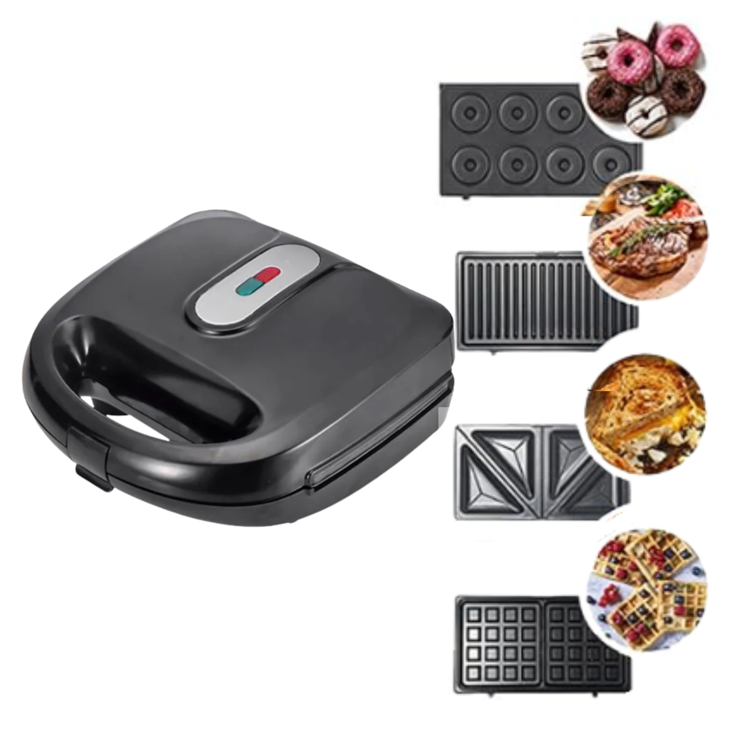 Sandwichera Eléctrica Multifunción 4 En 1