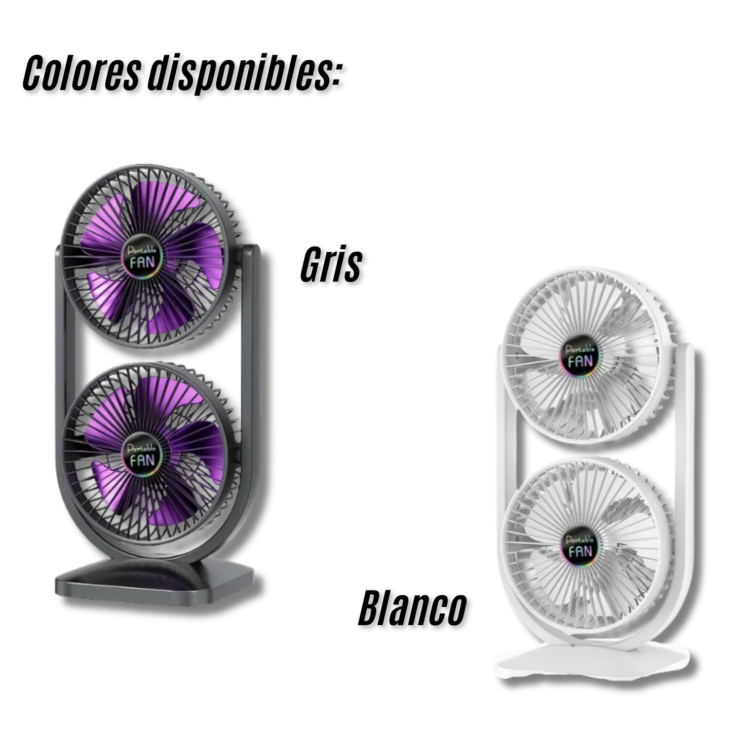 Ventilador de escritorio de doble cabeza portátil