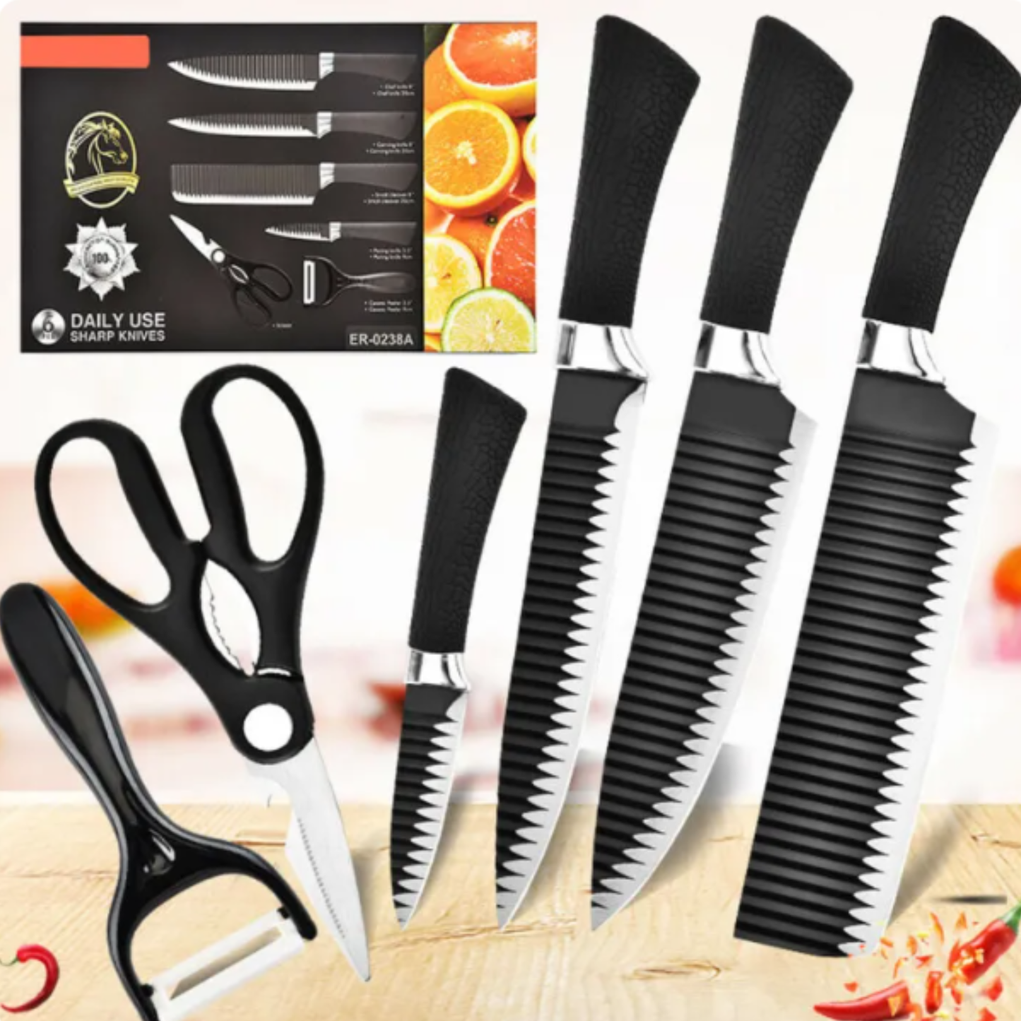 Set Cuchillos x6 con Diseño