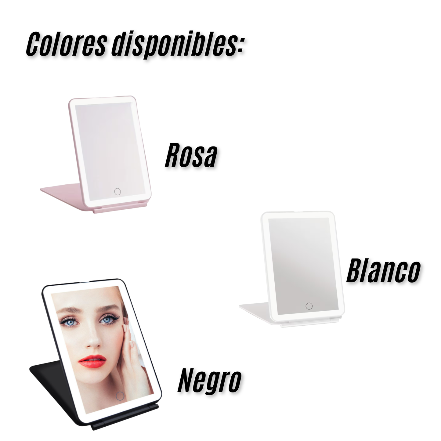 Espejo de Maquillaje Recargable para Viaje