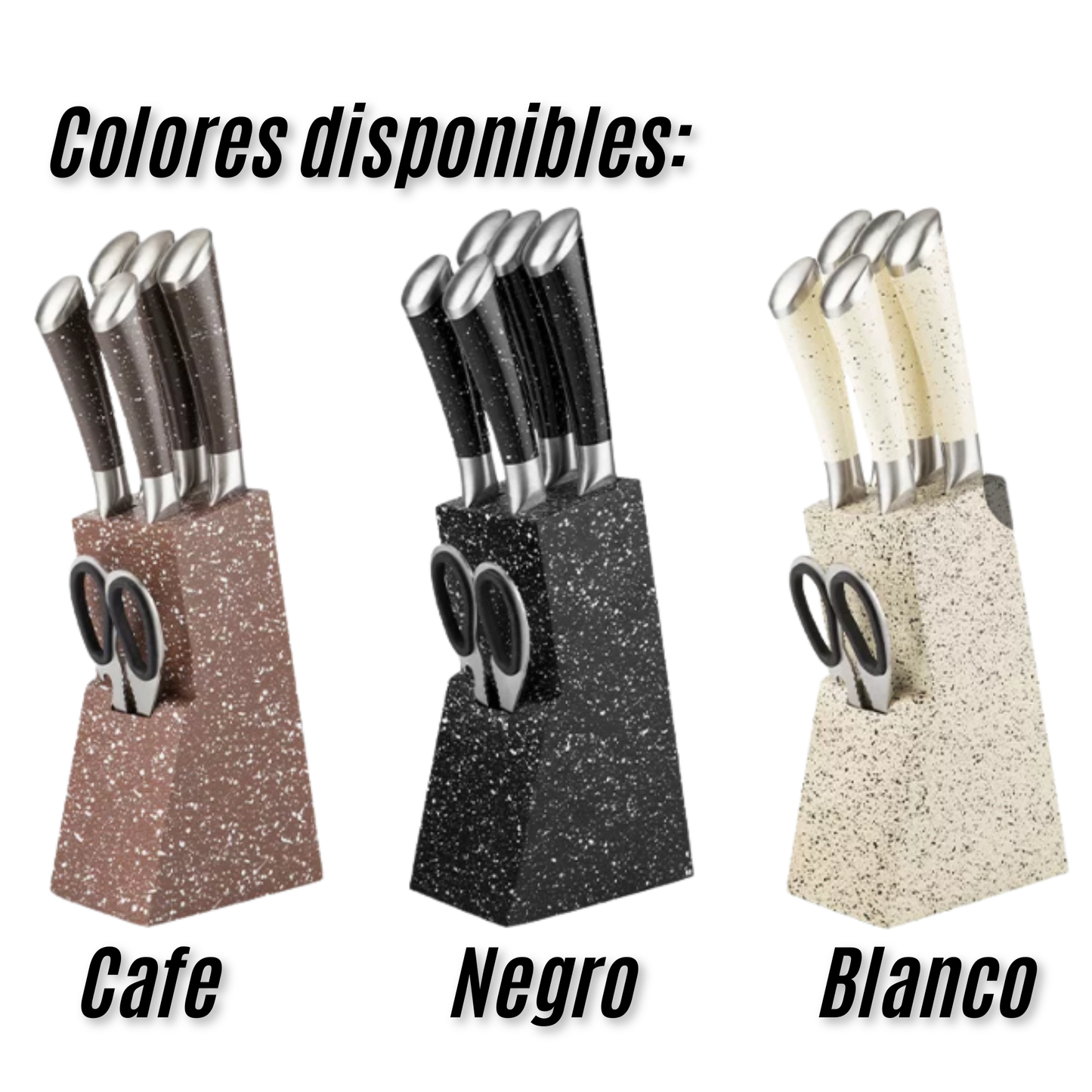 Set de cuchillos con base x6