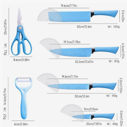 Set de Cuchillos 6 Piezas Azules