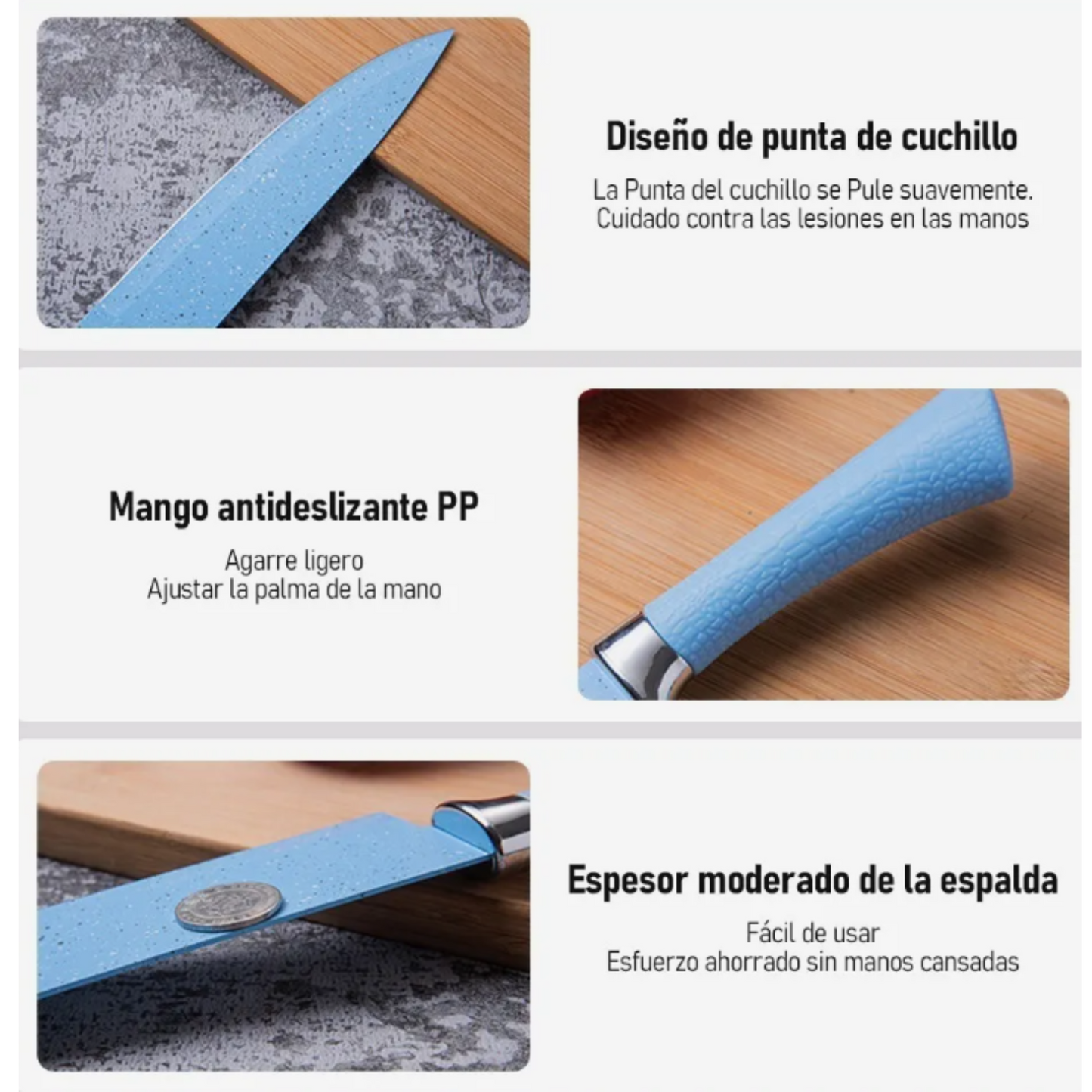 Set de Cuchillos 6 Piezas Azules