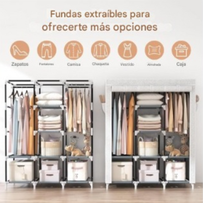 Closet Armario Sencillo Desarmable Con Forro Tela