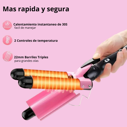 Rizador Cabello 3 tubos Reddenton 2075