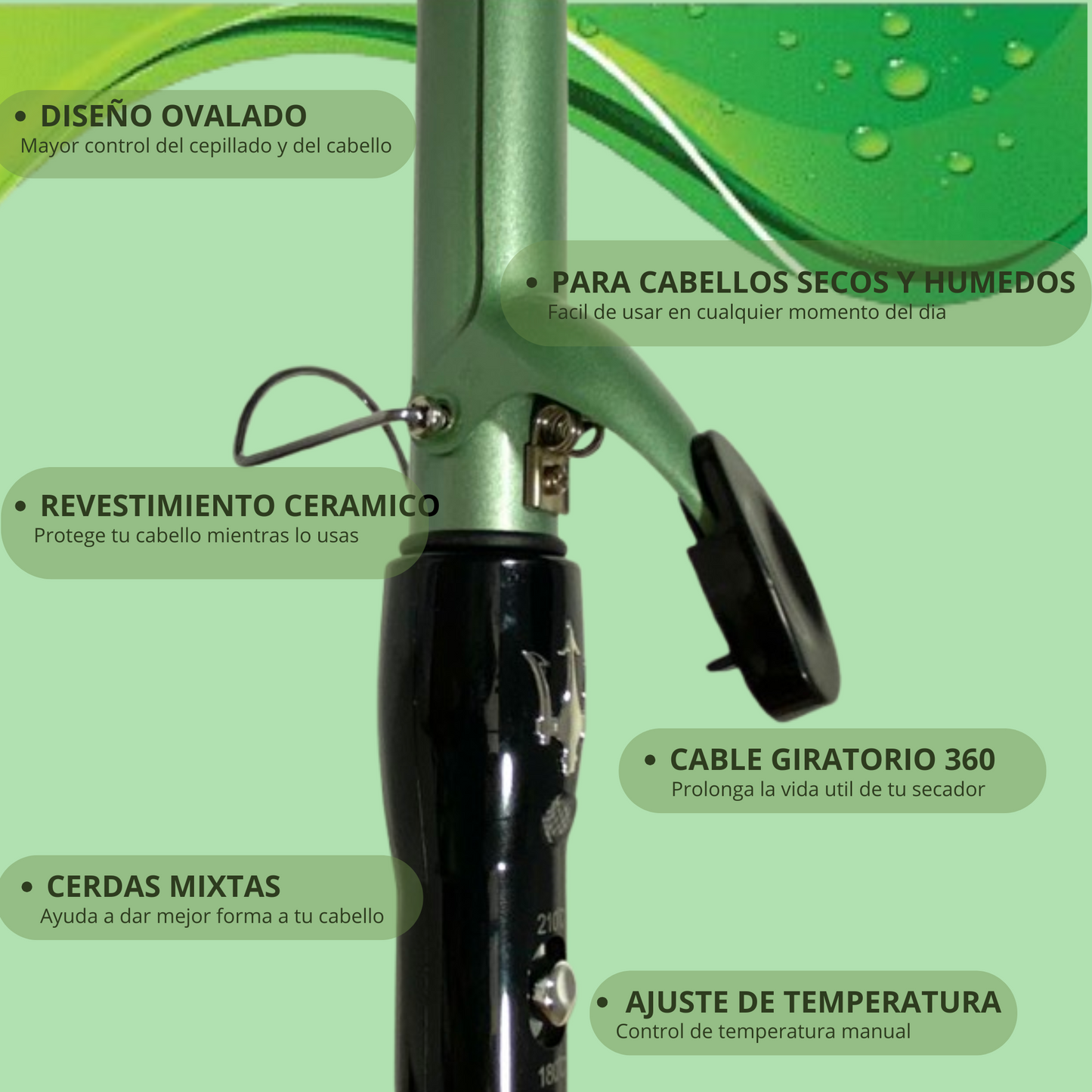 Pinza Rizadora Terapia Aguacate 2501