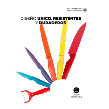 Set de Cuchillos 6 piezas coloridos