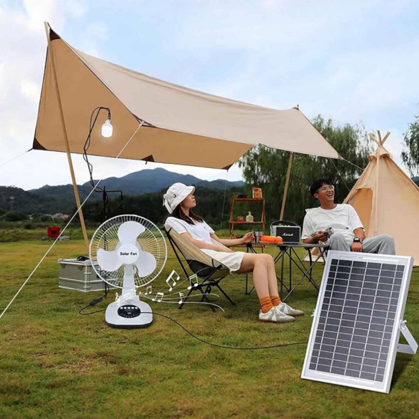 Ventilador Solar con Parlante
