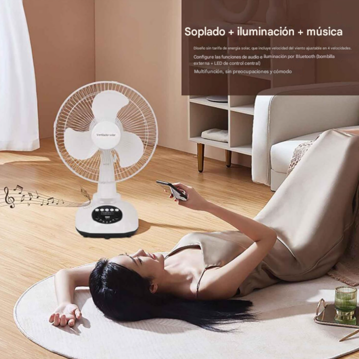 Ventilador Solar con Parlante