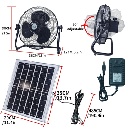Ventilador de pedestal solar