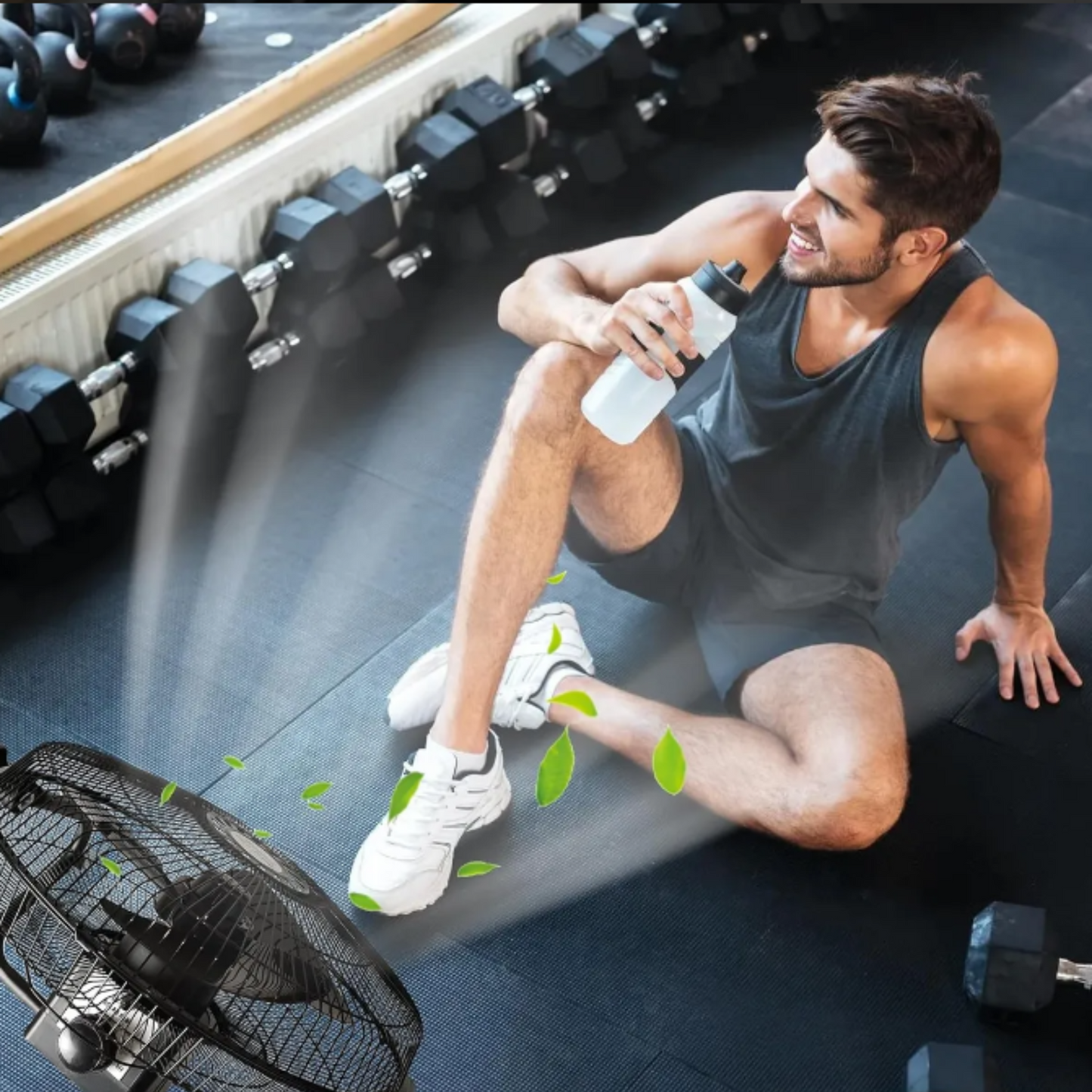 Ventilador de pedestal solar