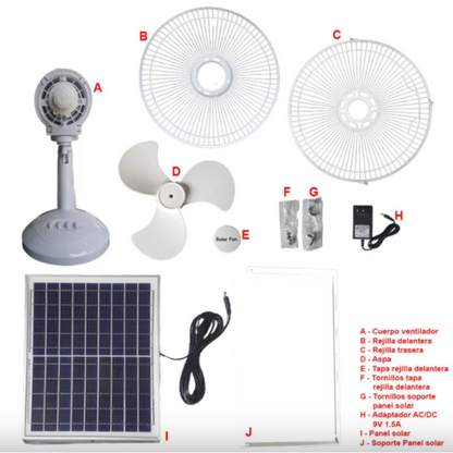 Ventilador Solar Blanco
