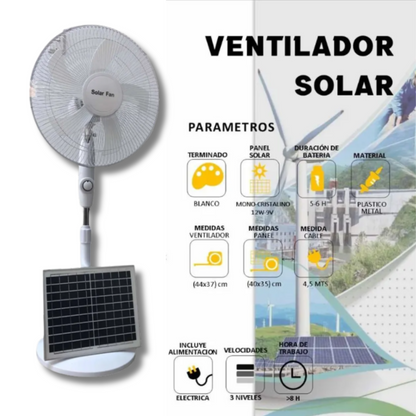 Ventilador Solar De Pie