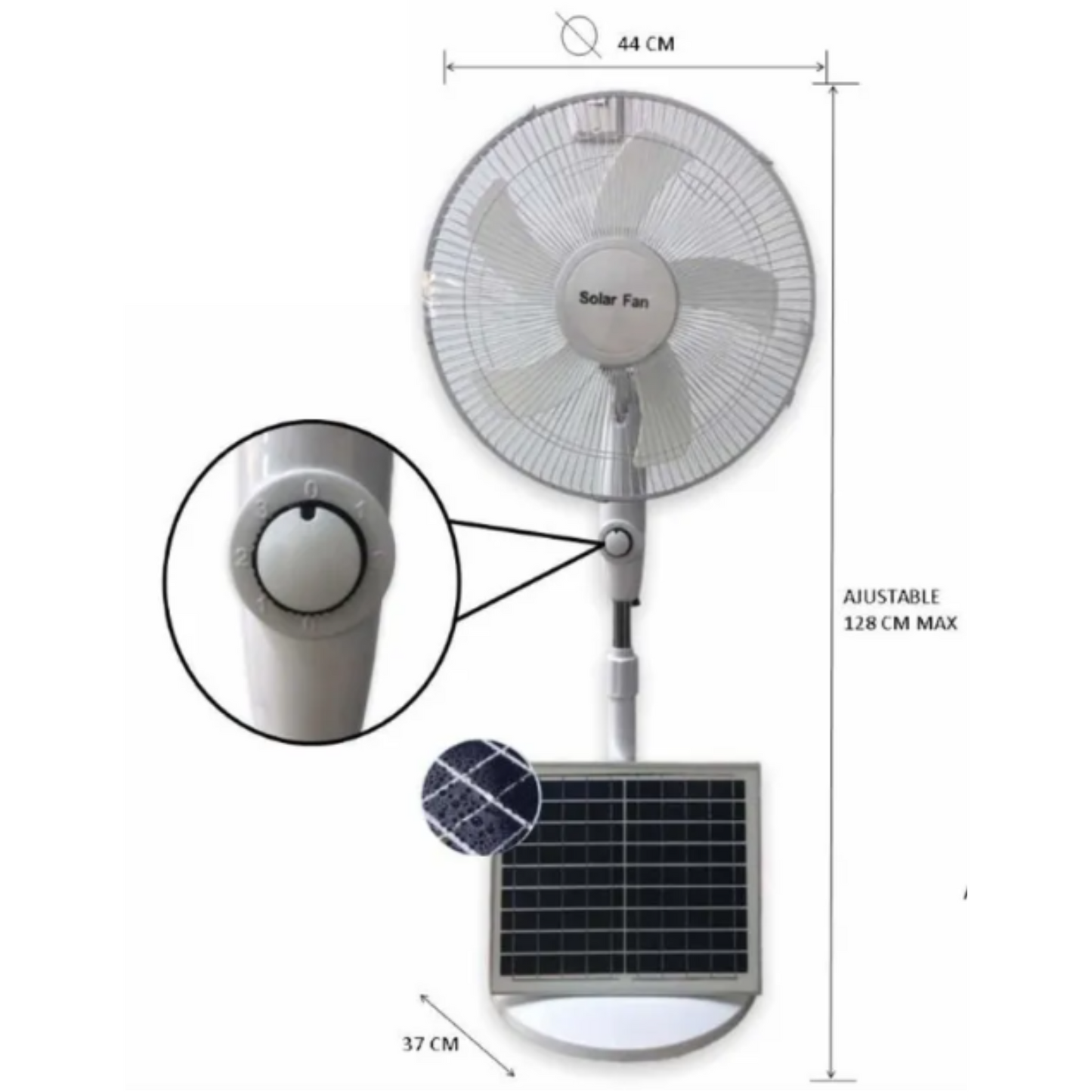 Ventilador Solar De Pie