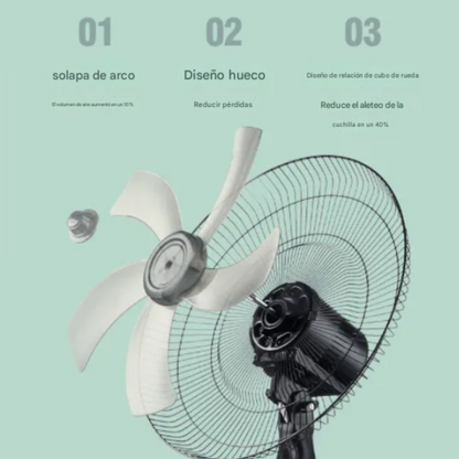 Ventilador Solar De Pie - Negro