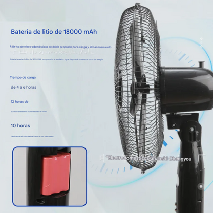 Ventilador Solar De Pie - Negro