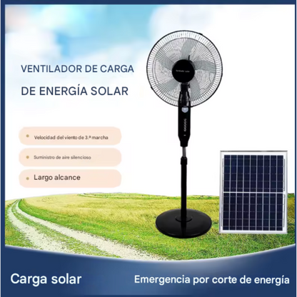 Ventilador Solar De Pie - Negro