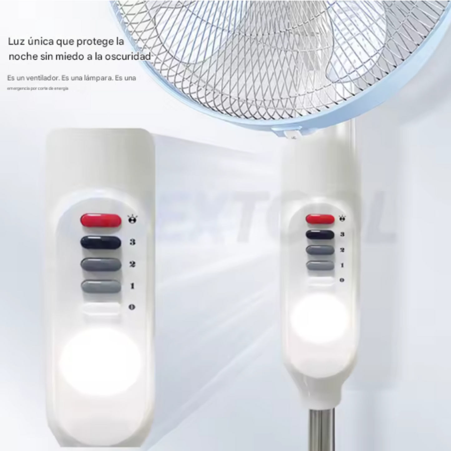 Ventilador Solar de Pie con luz