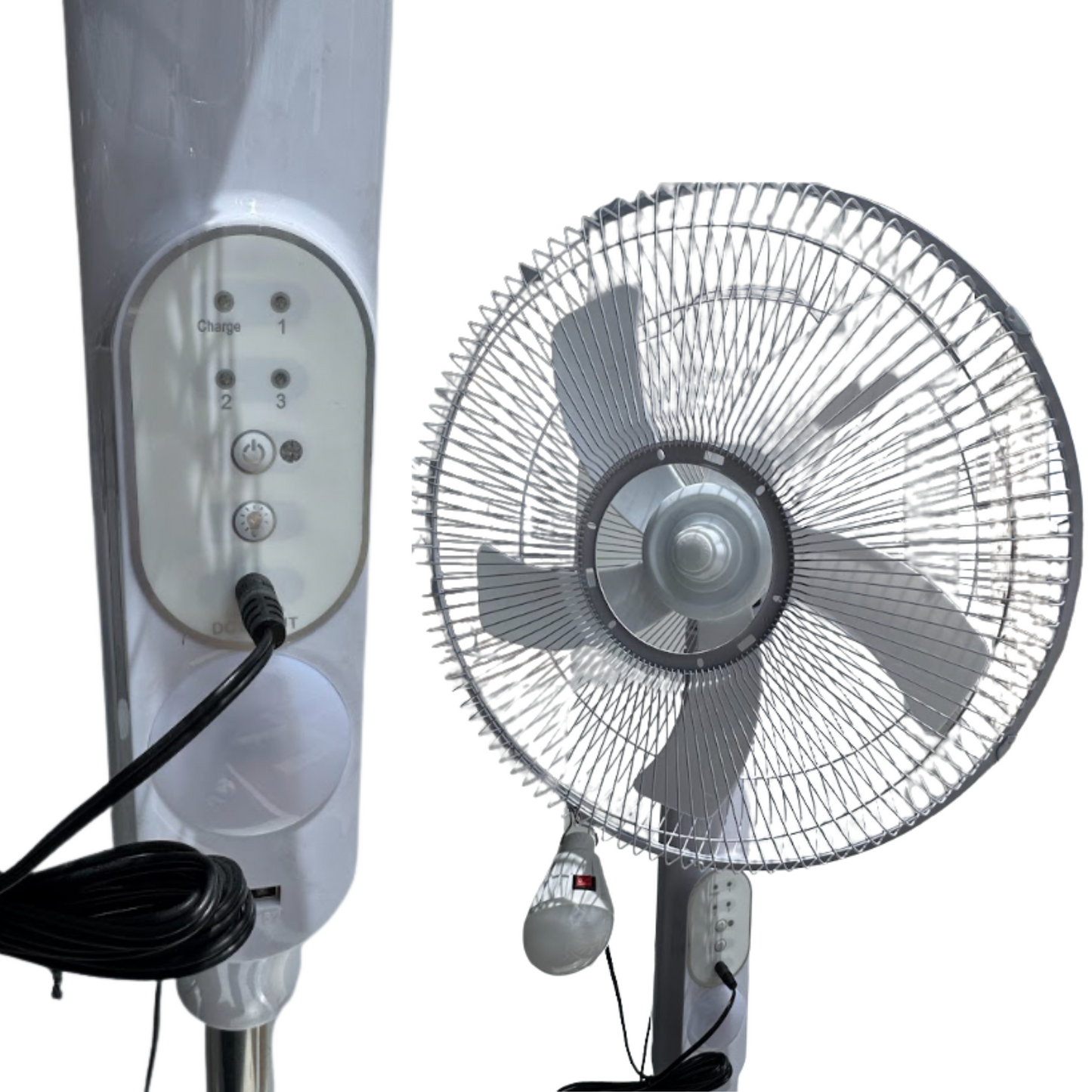 Ventilador Solar De Pie con luz y bombilla