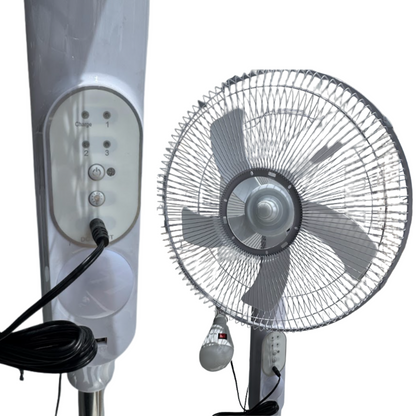 Ventilador Solar De Pie con luz y bombilla