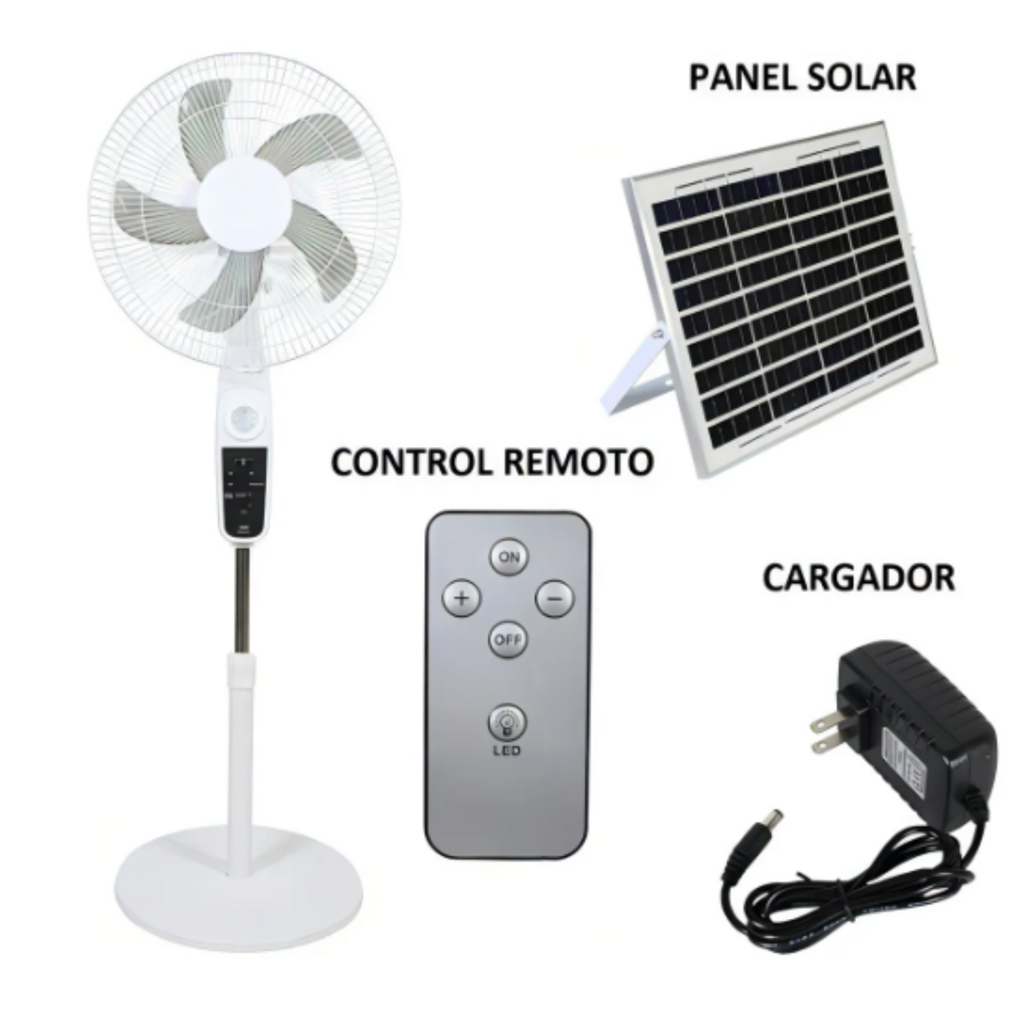 Ventilador De Piso Portátil Panel Solar