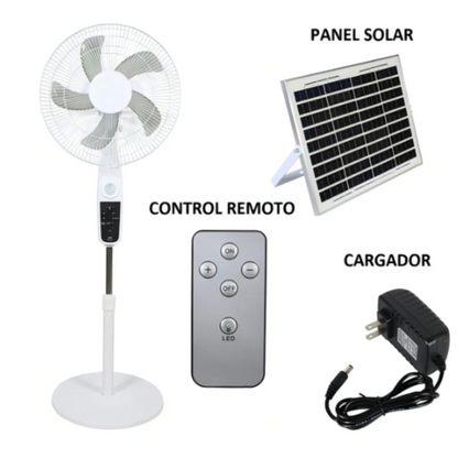 Ventilador De Piso Portátil Panel Solar
