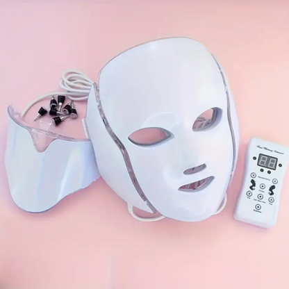 Mascara Facial Led Con Cuello Fotónica 7 Colores