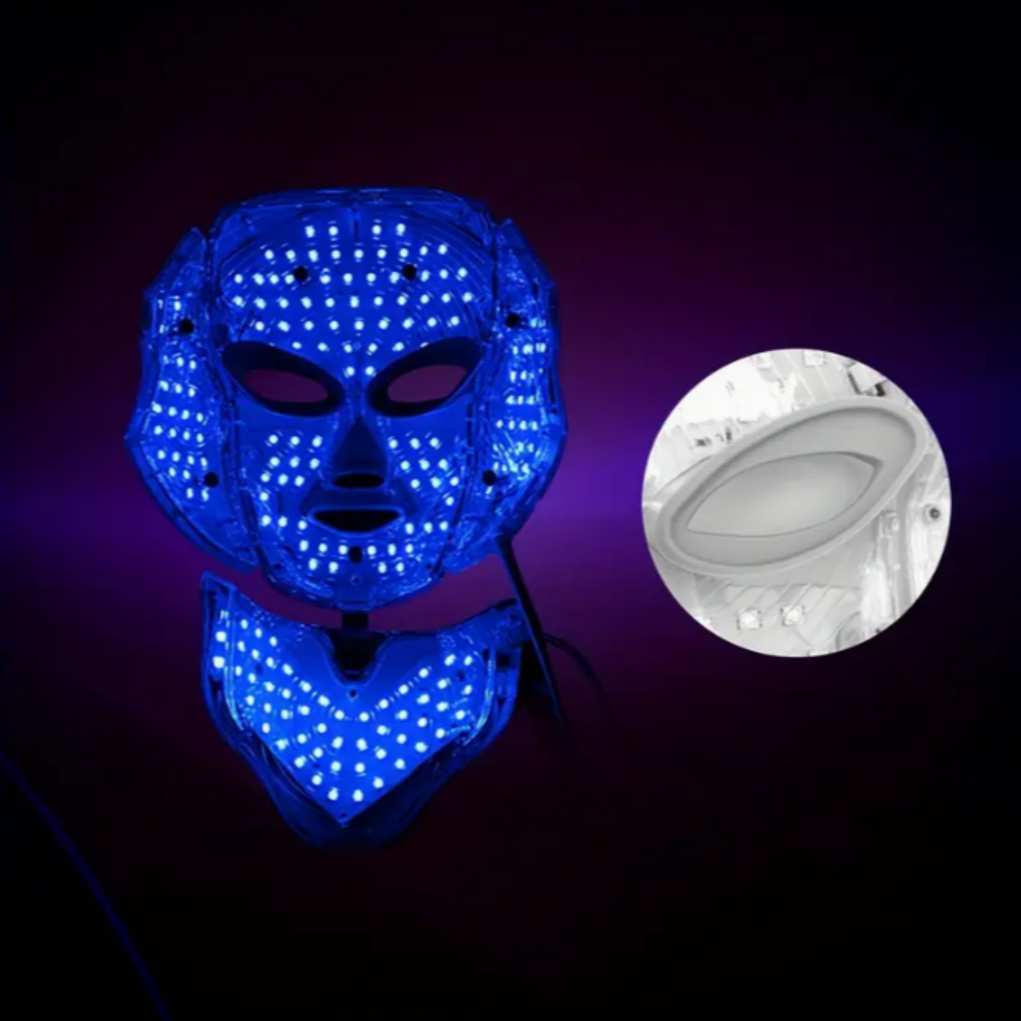 Mascara Facial Led Con Cuello Fotónica 7 Colores