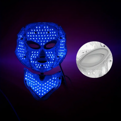 Mascara Facial Led Con Cuello Fotónica 7 Colores