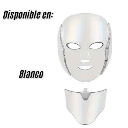 Mascara Facial Led Con Cuello Fotónica 7 Colores