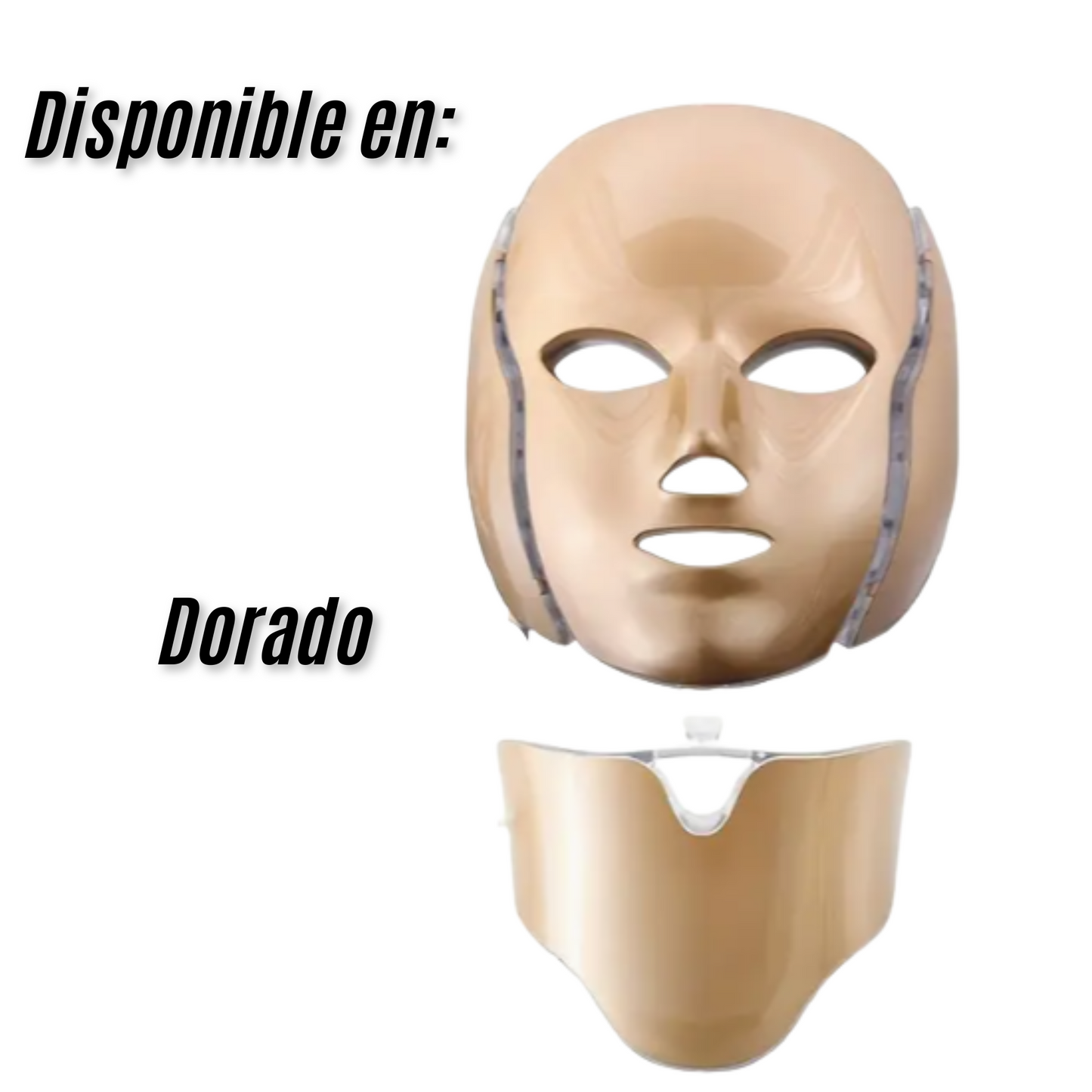 Mascara Facial Led Con Cuello Fotónica 7 Colores