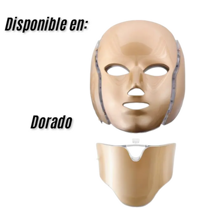 Mascara Facial Led Con Cuello Fotónica 7 Colores