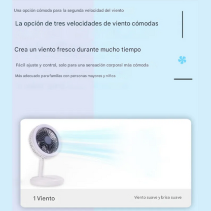 Mini Ventilador de escritorio Recargable 3 Velocidades