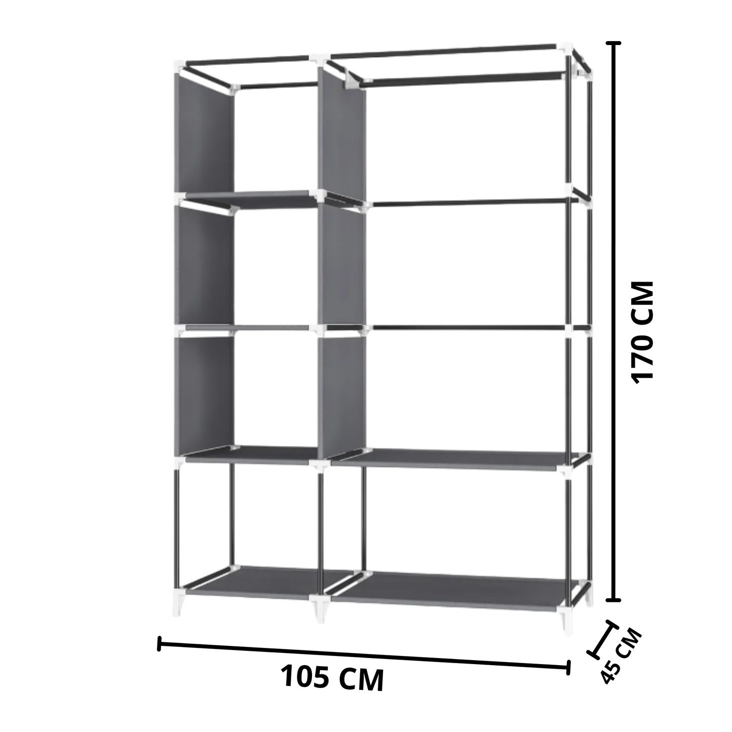 Armario armable con 6 estantes