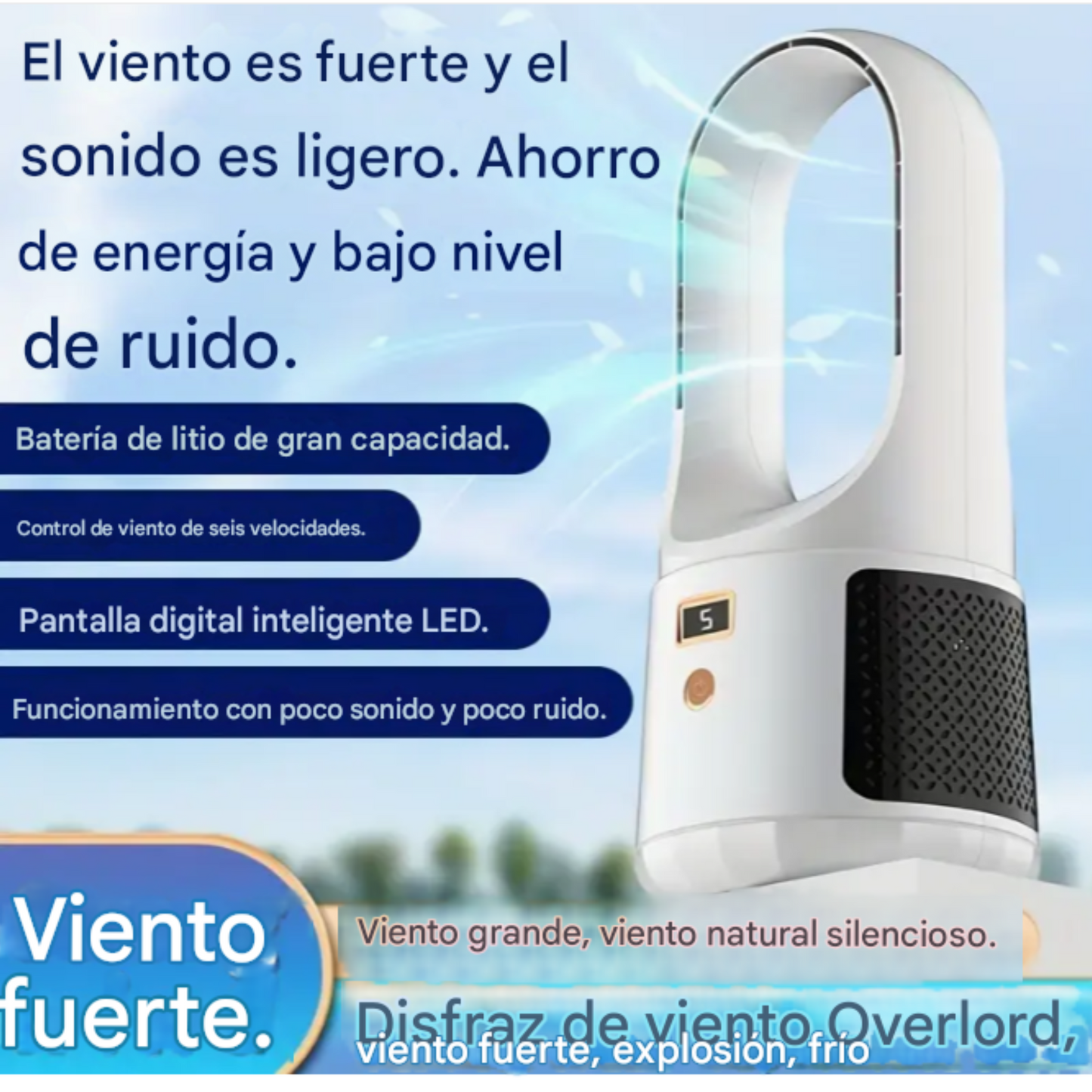 Ventilador portátil sin aspas
