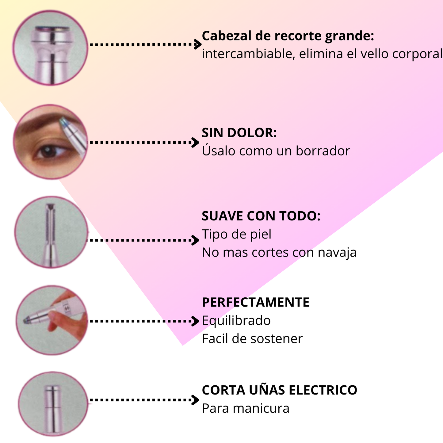 Maquina Depiladora facial 5 en 1 portátil