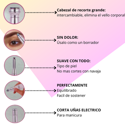 Maquina Depiladora facial 5 en 1 portátil