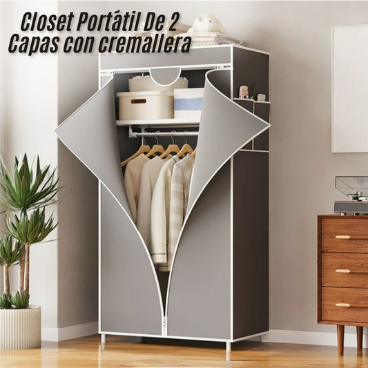 Closet Portátil De 2 Capas con cremallera