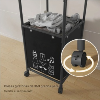 Estante De Almacenamiento Con Cesto Para Ropa Sucia de 1 o 2  espacios