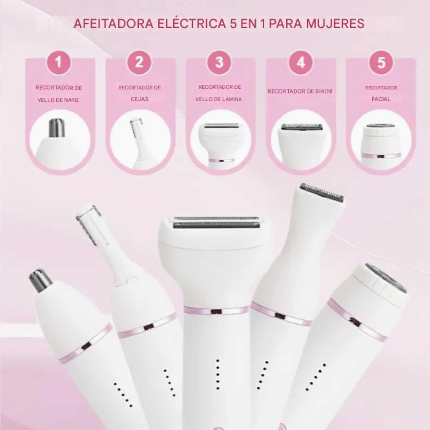 Maquina depiladora 5 en 1 portátil