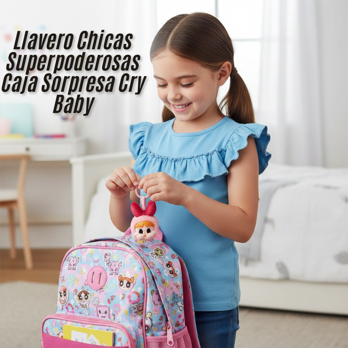 Llavero Chicas Superpoderosas Caja Sorpresa Cry Baby