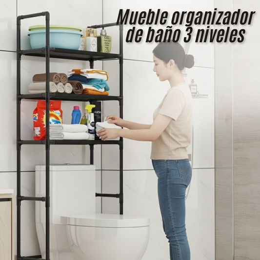Mueble organizador de baño 3 niveles