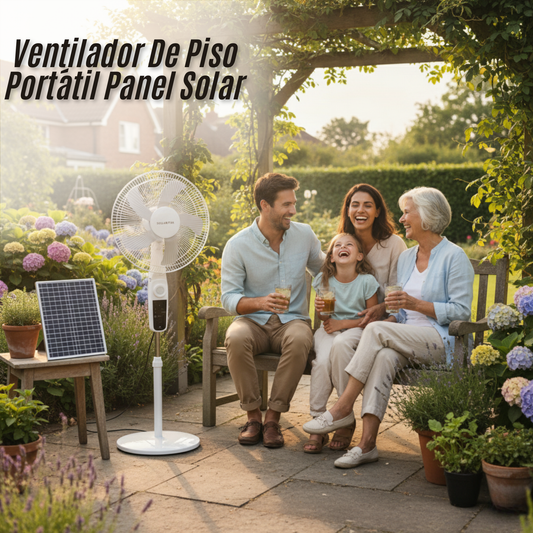 Ventilador De Piso Portátil Panel Solar