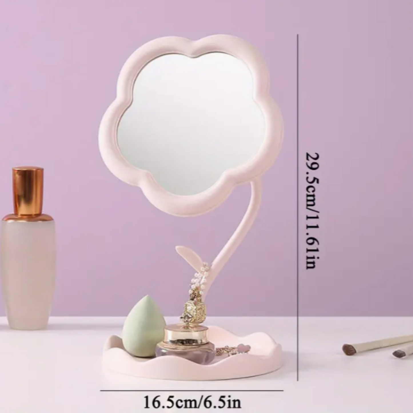 Espejo de maquillaje con forma de girasol