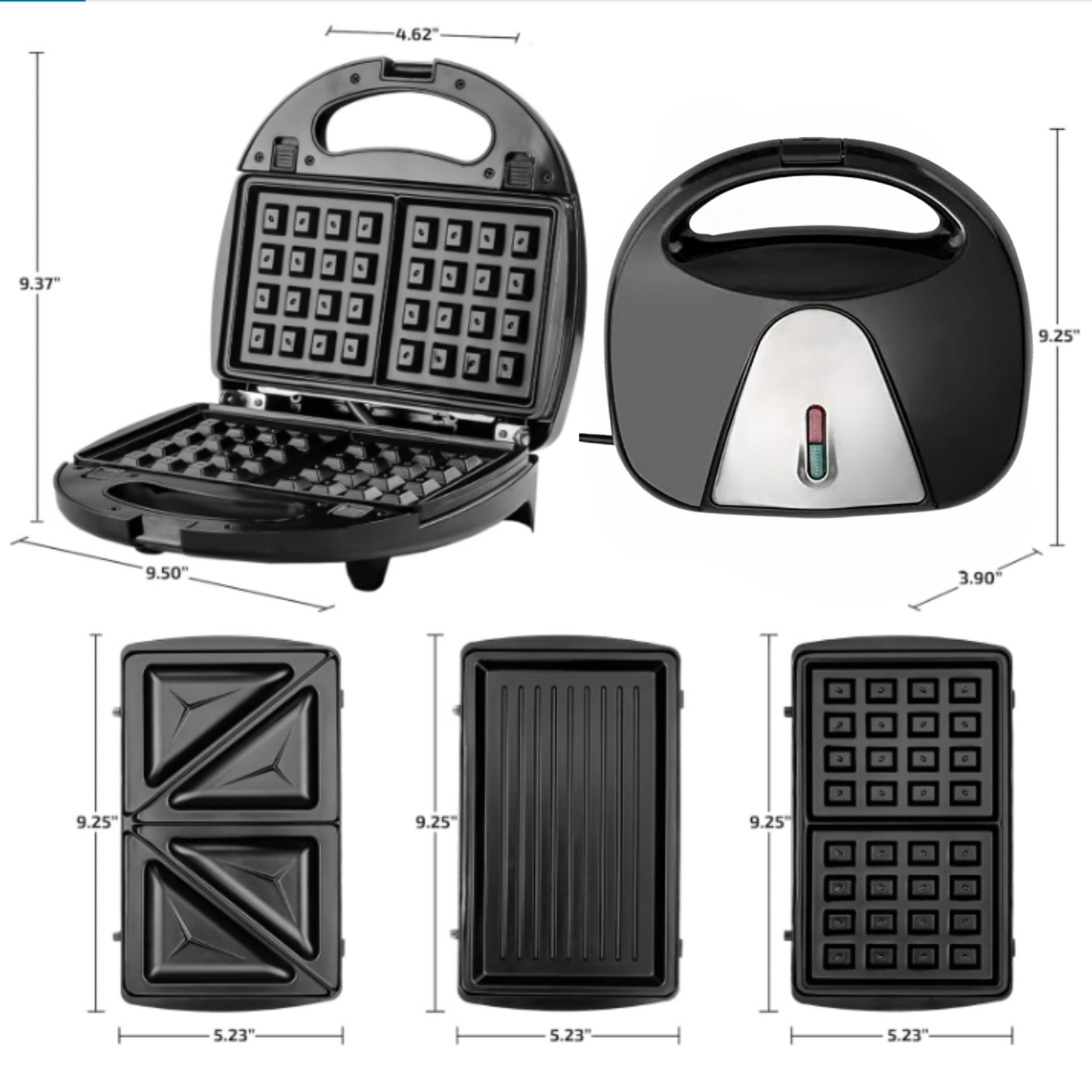 Sandwichera Eléctrica Multifunción 4 En 1