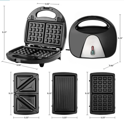 Sandwichera Eléctrica Multifunción 4 En 1
