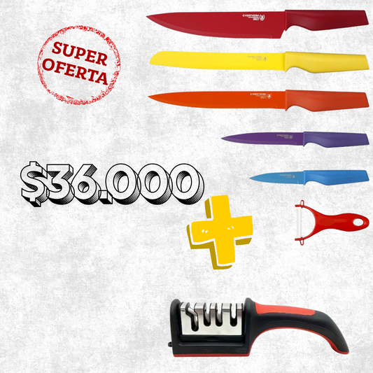 Combo Set de cuchillos + Afilador