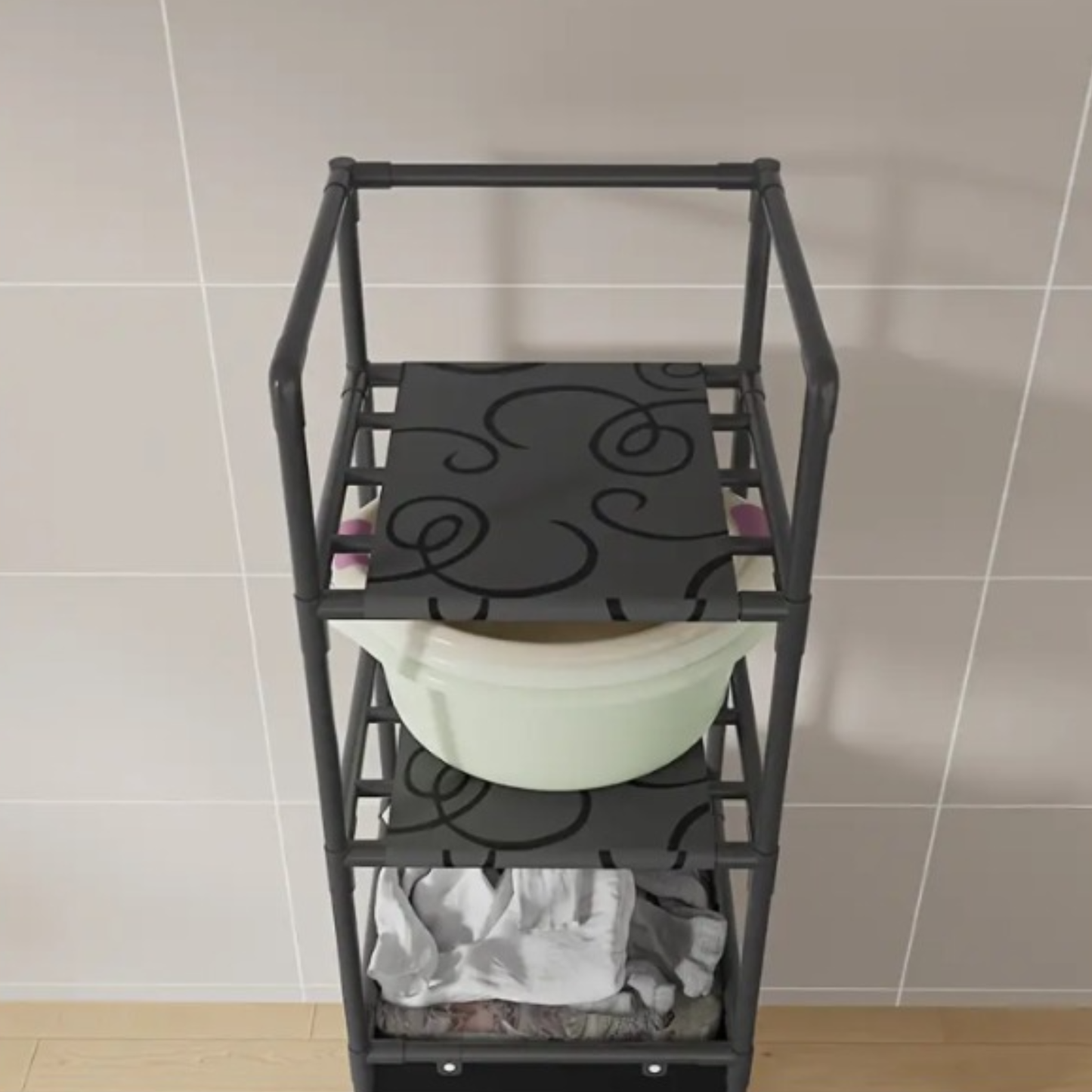 Estante De Almacenamiento Con Cesto Para Ropa Sucia de 1 o 2  espacios